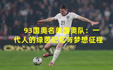 93国奥名单国奥队:一代人的绿茵记忆与梦想征程